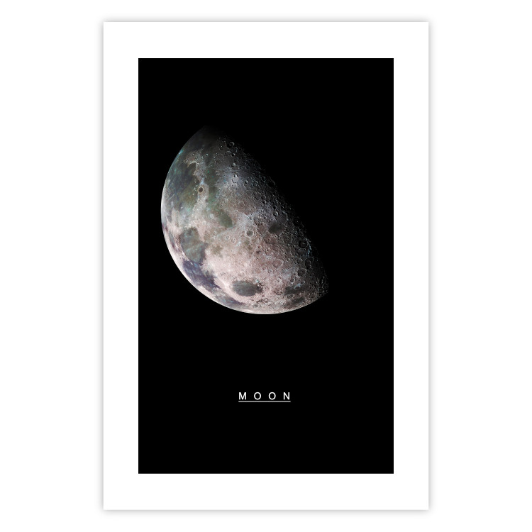 Poster Moon - silver globe and English text on a black cosmos background 116749 additionalImage 19