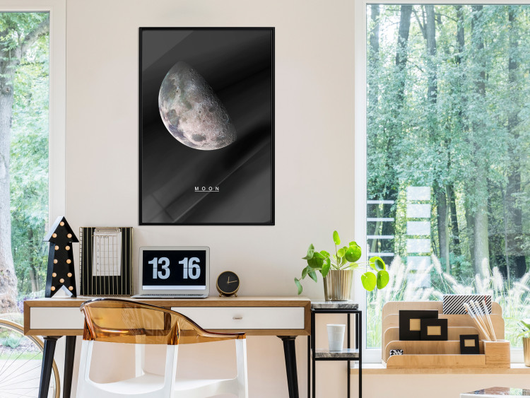 Poster Moon - silver globe and English text on a black cosmos background 116749 additionalImage 3