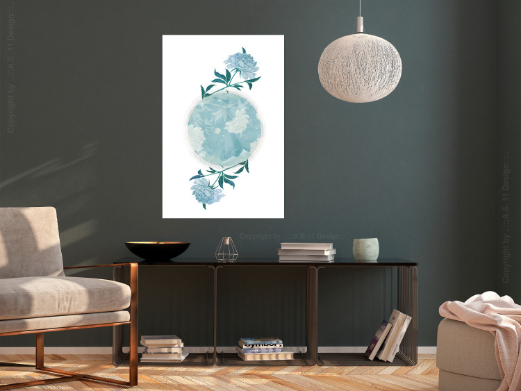 Poster Floral Planet - botanical composition with flowers and leaves on white 117549 additionalImage 14
