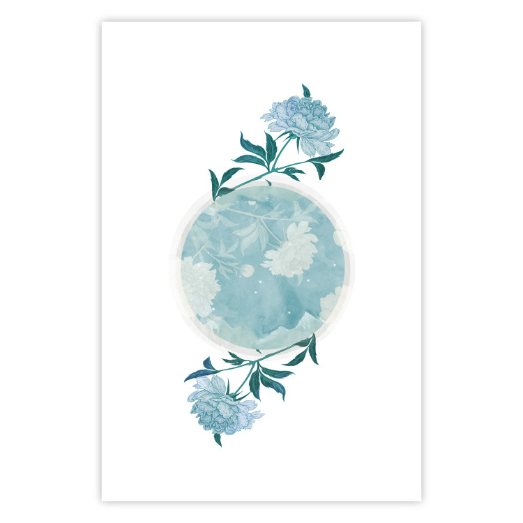 Poster Floral Planet - botanical composition with flowers and leaves on white 117549 additionalImage 16