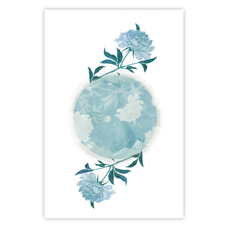Poster Floral Planet - botanical composition with flowers and leaves on white 117549