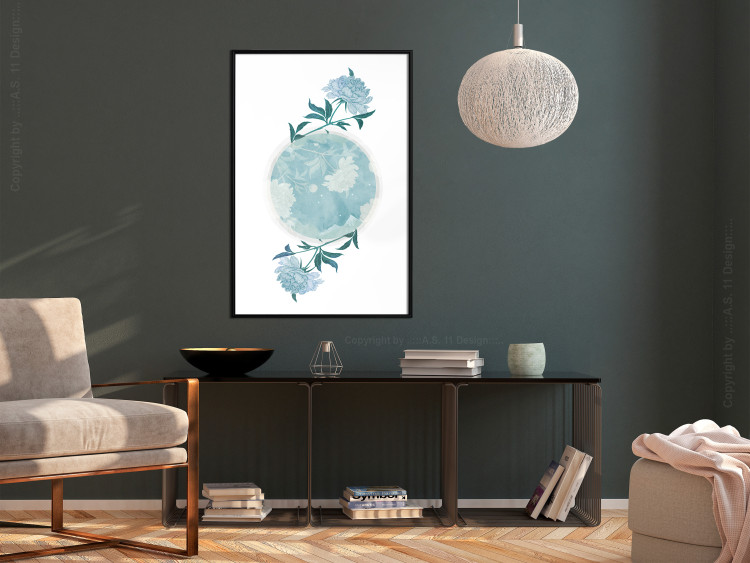 Poster Floral Planet - botanical composition with flowers and leaves on white 117549 additionalImage 3