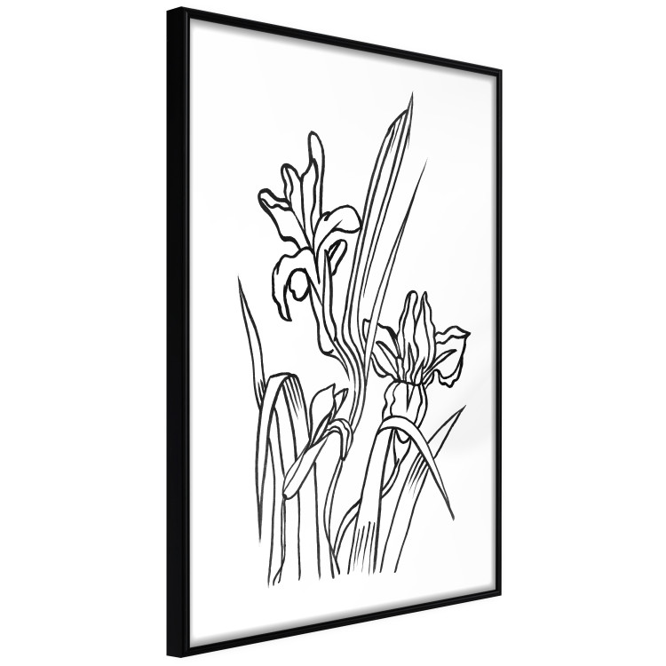 Wall Poster Iris in Love - black and white composition in line art with spring flowers 119049 additionalImage 10