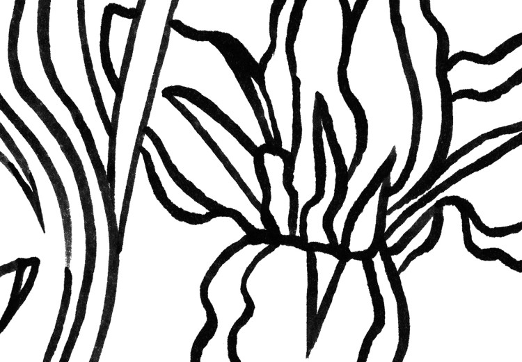Wall Poster Iris in Love - black and white composition in line art with spring flowers 119049 additionalImage 8