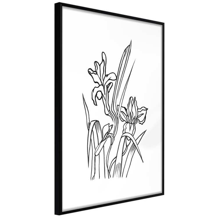 Wall Poster Iris in Love - black and white composition in line art with spring flowers 119049 additionalImage 11