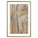 Wall Poster Golden Waves - autumn abstraction in elegant lines on a brown background 119249 additionalThumb 16