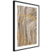 Wall Poster Golden Waves - autumn abstraction in elegant lines on a brown background 119249 additionalThumb 13
