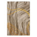 Wall Poster Golden Waves - autumn abstraction in elegant lines on a brown background 119249