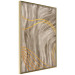 Wall Poster Golden Waves - autumn abstraction in elegant lines on a brown background 119249 additionalThumb 14