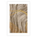 Wall Poster Golden Waves - autumn abstraction in elegant lines on a brown background 119249 additionalThumb 25