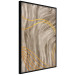 Wall Poster Golden Waves - autumn abstraction in elegant lines on a brown background 119249 additionalThumb 10