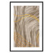 Wall Poster Golden Waves - autumn abstraction in elegant lines on a brown background 119249 additionalThumb 17