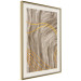 Wall Poster Golden Waves - autumn abstraction in elegant lines on a brown background 119249 additionalThumb 2