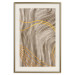 Wall Poster Golden Waves - autumn abstraction in elegant lines on a brown background 119249 additionalThumb 19