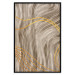 Wall Poster Golden Waves - autumn abstraction in elegant lines on a brown background 119249 additionalThumb 18
