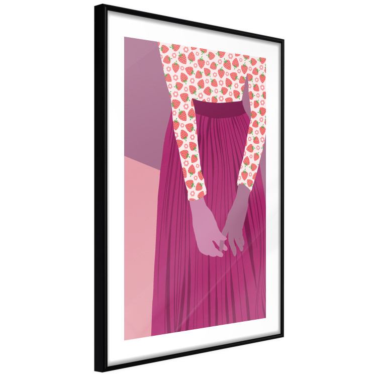 Poster Strawberry Lady - fruits on a female silhouette in pastel colors 123349 additionalImage 11