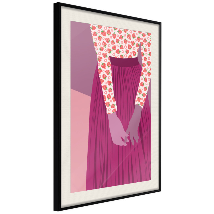 Poster Strawberry Lady - fruits on a female silhouette in pastel colors 123349 additionalImage 3