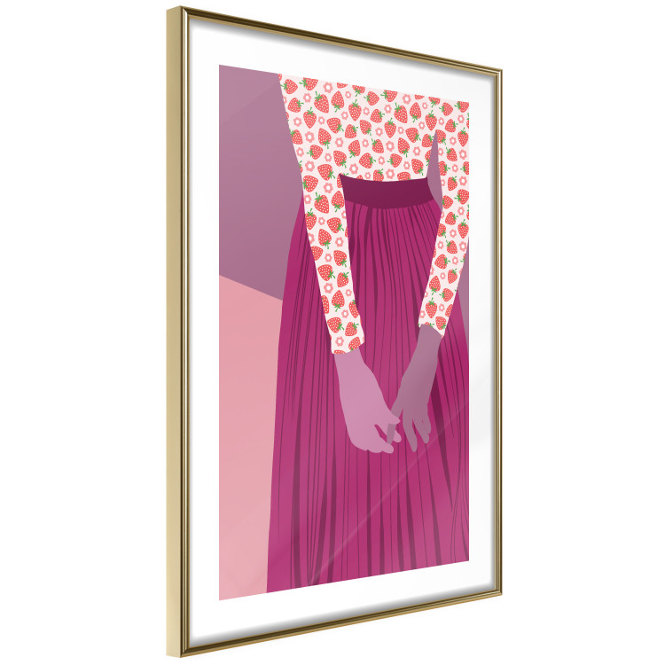 Poster Strawberry Lady - fruits on a female silhouette in pastel colors 123349 additionalImage 6