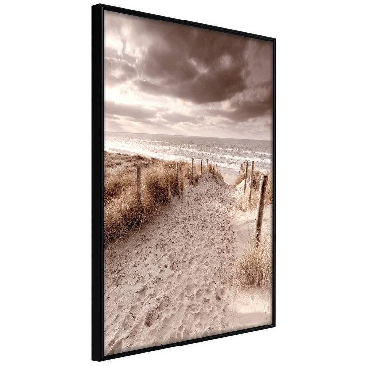 Wall Poster Distant Dune - seascape and beach against sky in sepia motif 123749 additionalImage 10