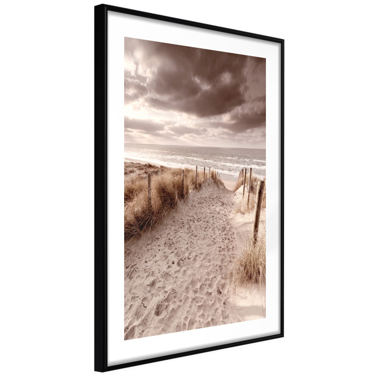 Wall Poster Distant Dune - seascape and beach against sky in sepia motif 123749 additionalImage 11