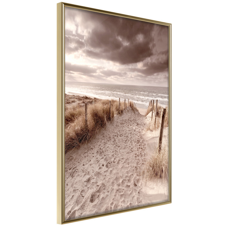 Wall Poster Distant Dune - seascape and beach against sky in sepia motif 123749 additionalImage 12