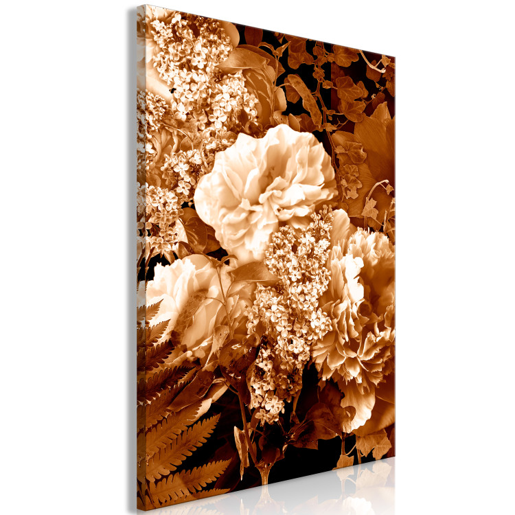 Canvas Print Autumn bouquet of flowers - a photograph of flowers in sepia colour 123849 additionalImage 2