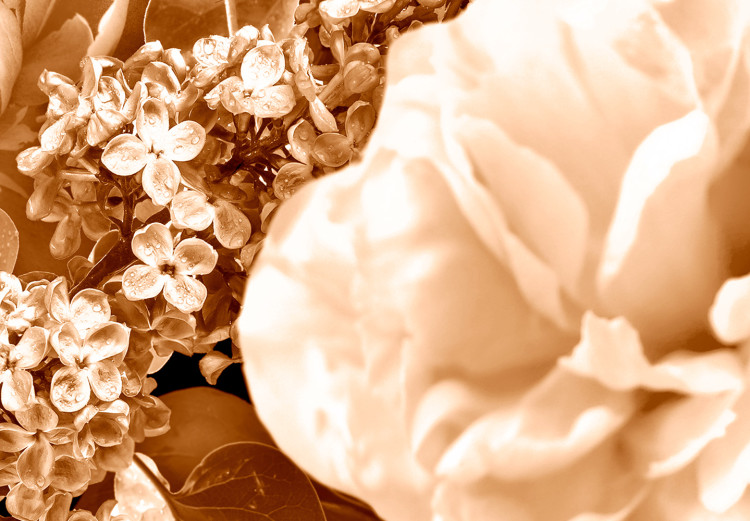 Canvas Print Autumn bouquet of flowers - a photograph of flowers in sepia colour 123849 additionalImage 5