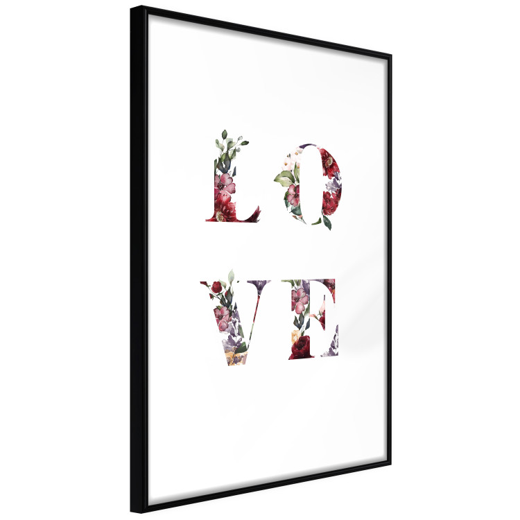 Wall Poster Love in Flowers - text with colorful flowers in English inscription 124449 additionalImage 11