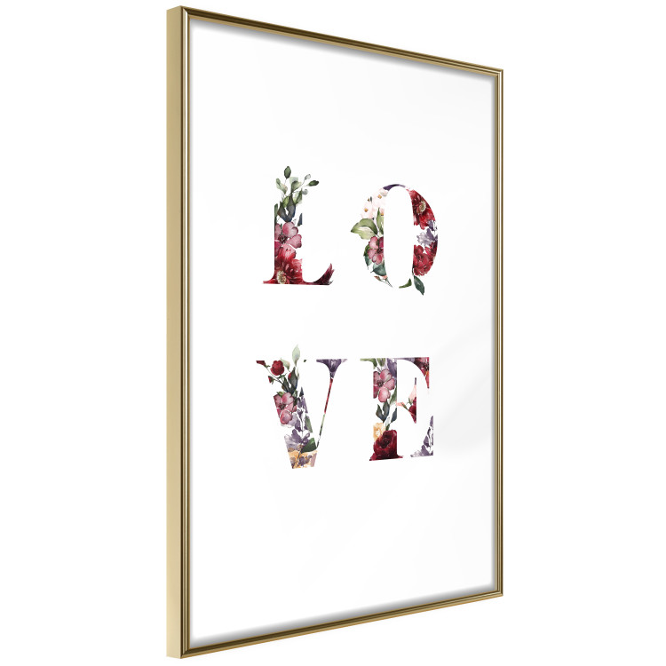 Wall Poster Love in Flowers - text with colorful flowers in English inscription 124449 additionalImage 8
