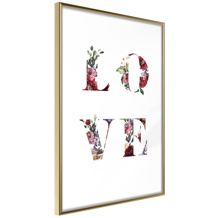 Wall Poster Love in Flowers - text with colorful flowers in English inscription 124449 additionalImage 14