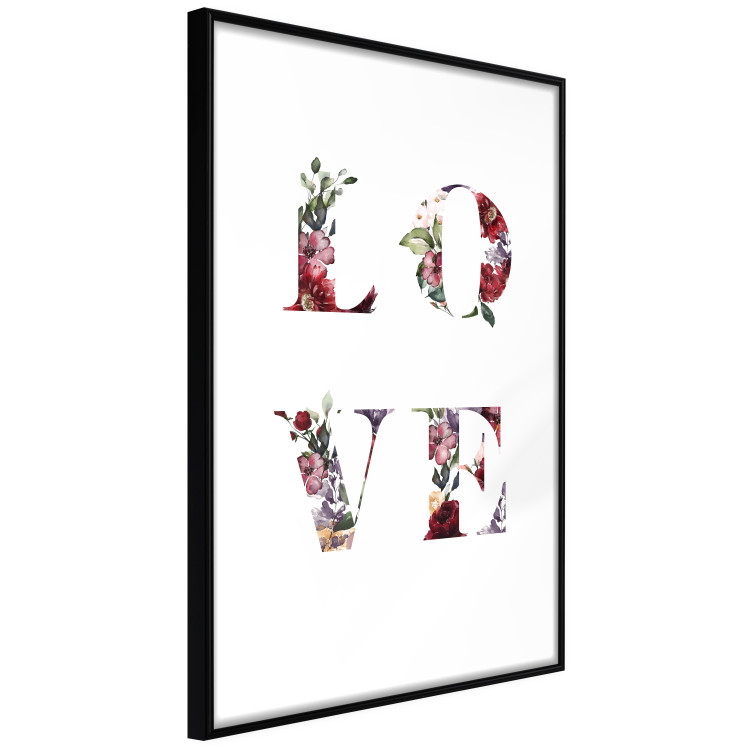 Wall Poster Love in Flowers - text with colorful flowers in English inscription 124449 additionalImage 10