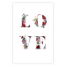 Wall Poster Love in Flowers - text with colorful flowers in English inscription 124449