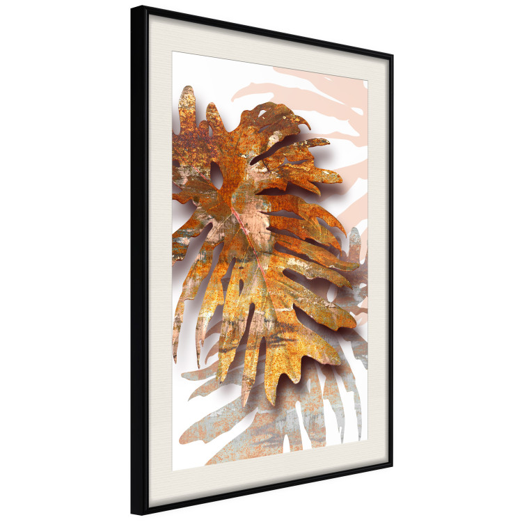 Wall Poster Autumn Memories - autumn leaf with a brown metallic texture 125449 additionalImage 3