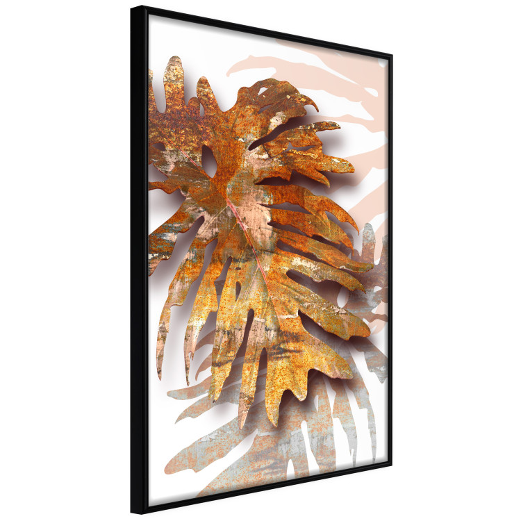 Wall Poster Autumn Memories - autumn leaf with a brown metallic texture 125449 additionalImage 10