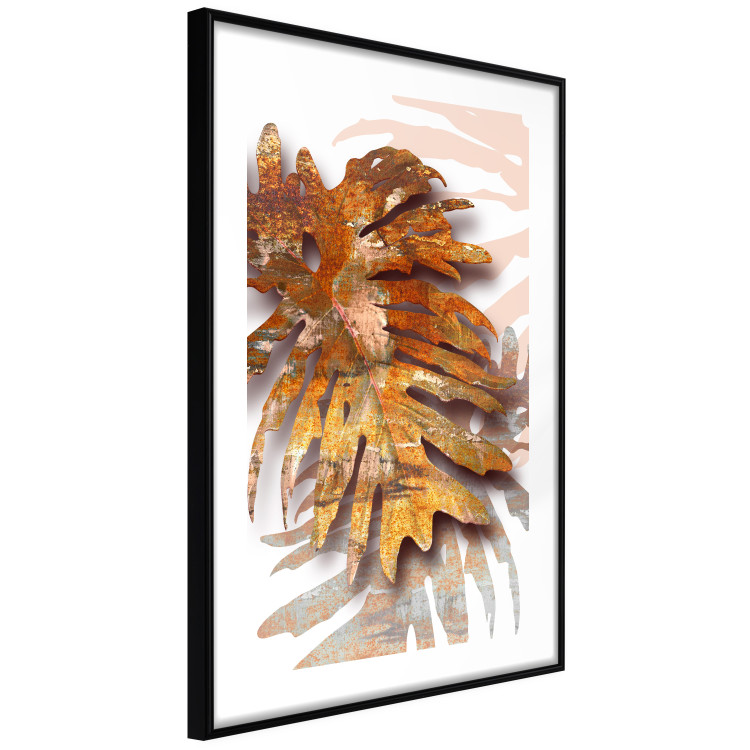Wall Poster Autumn Memories - autumn leaf with a brown metallic texture 125449 additionalImage 13