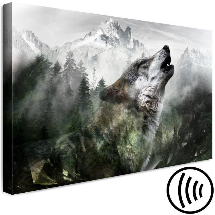 Canvas Print Howling Wolf (1 Part) Wide 125949 additionalImage 6