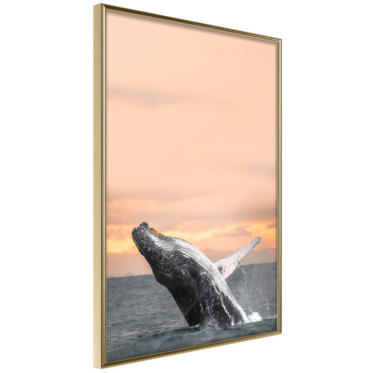 Poster Dance at Dawn - seascape of dolphins in the sea against a rising sun 126249 additionalImage 12