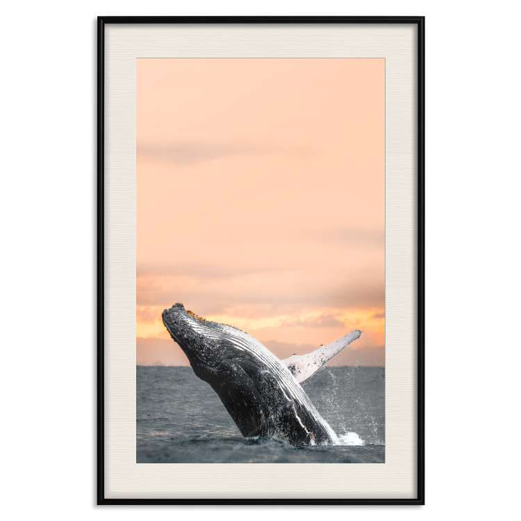 Poster Dance at Dawn - seascape of dolphins in the sea against a rising sun 126249 additionalImage 19