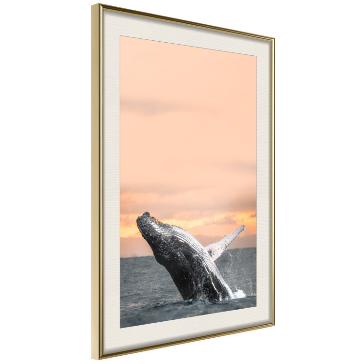 Poster Dance at Dawn - seascape of dolphins in the sea against a rising sun 126249 additionalImage 3