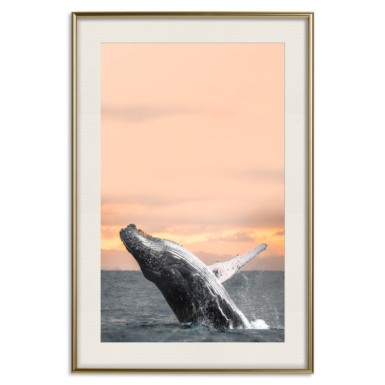 Poster Dance at Dawn - seascape of dolphins in the sea against a rising sun 126249 additionalImage 20