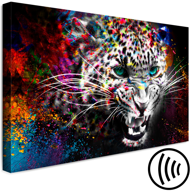 Canvas Hunter (1-part) vertical - abstract colorful wild animal 128349 additionalImage 6