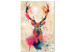 Canvas Print Watercolor Deer (1-part) vertical - abstract colorful animal 128949