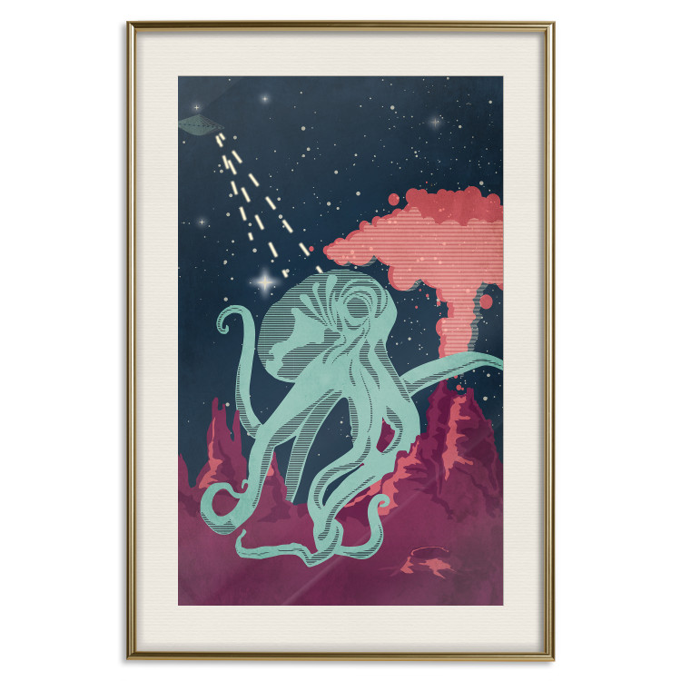 Wall Poster Cosmic Octopus - abstraction with a marine animal against a starry background 129149 additionalImage 21