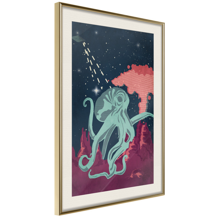 Wall Poster Cosmic Octopus - abstraction with a marine animal against a starry background 129149 additionalImage 3