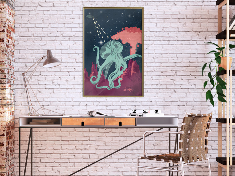 Wall Poster Cosmic Octopus - abstraction with a marine animal against a starry background 129149 additionalImage 5