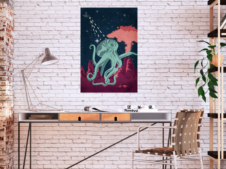 Wall Poster Cosmic Octopus - abstraction with a marine animal against a starry background 129149 additionalImage 2