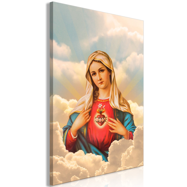 Canvas Mary (1-part) vertical - figure of the Virgin Mary among clouds 129349 additionalImage 2