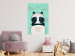 Poster Caring Panda - cute panda with a heart on light blue background 129549 additionalThumb 2