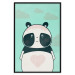 Poster Caring Panda - cute panda with a heart on light blue background 129549 additionalThumb 17