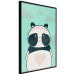 Poster Caring Panda - cute panda with a heart on light blue background 129549 additionalThumb 11